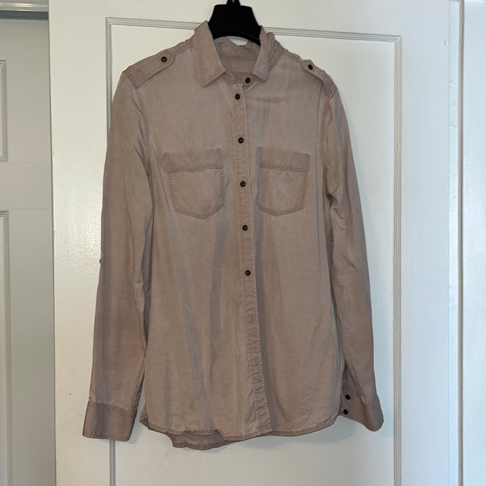 Express brand button down shirt. Boyfriend cut. Soft Jean inspired fabric.